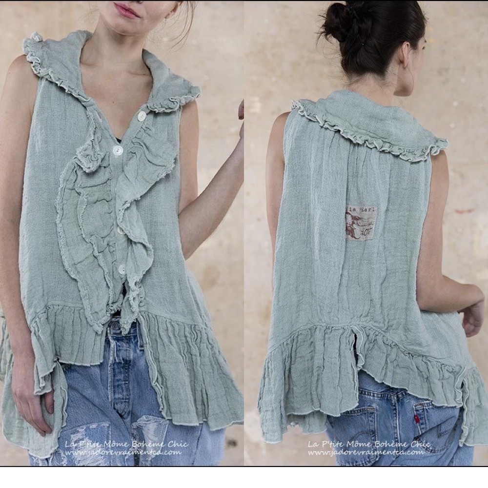 Magnolia Pearl Ms Peaches Linen Flax Top
